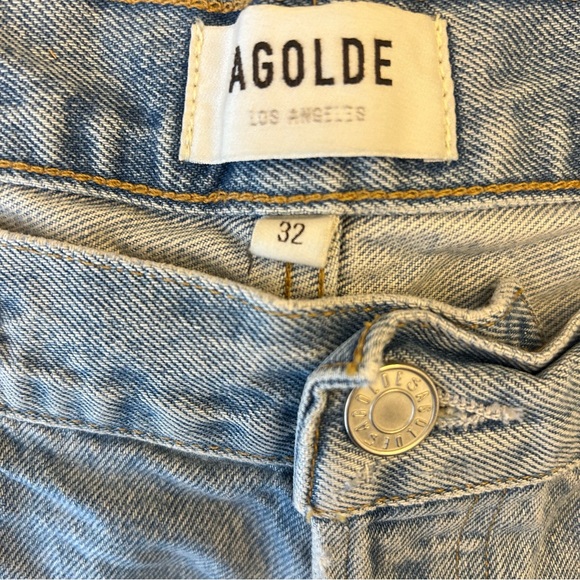AGOLDE Parker Cut Off Jean Shorts 32 Button Fly Beach Coastal - Picture 7 of 9